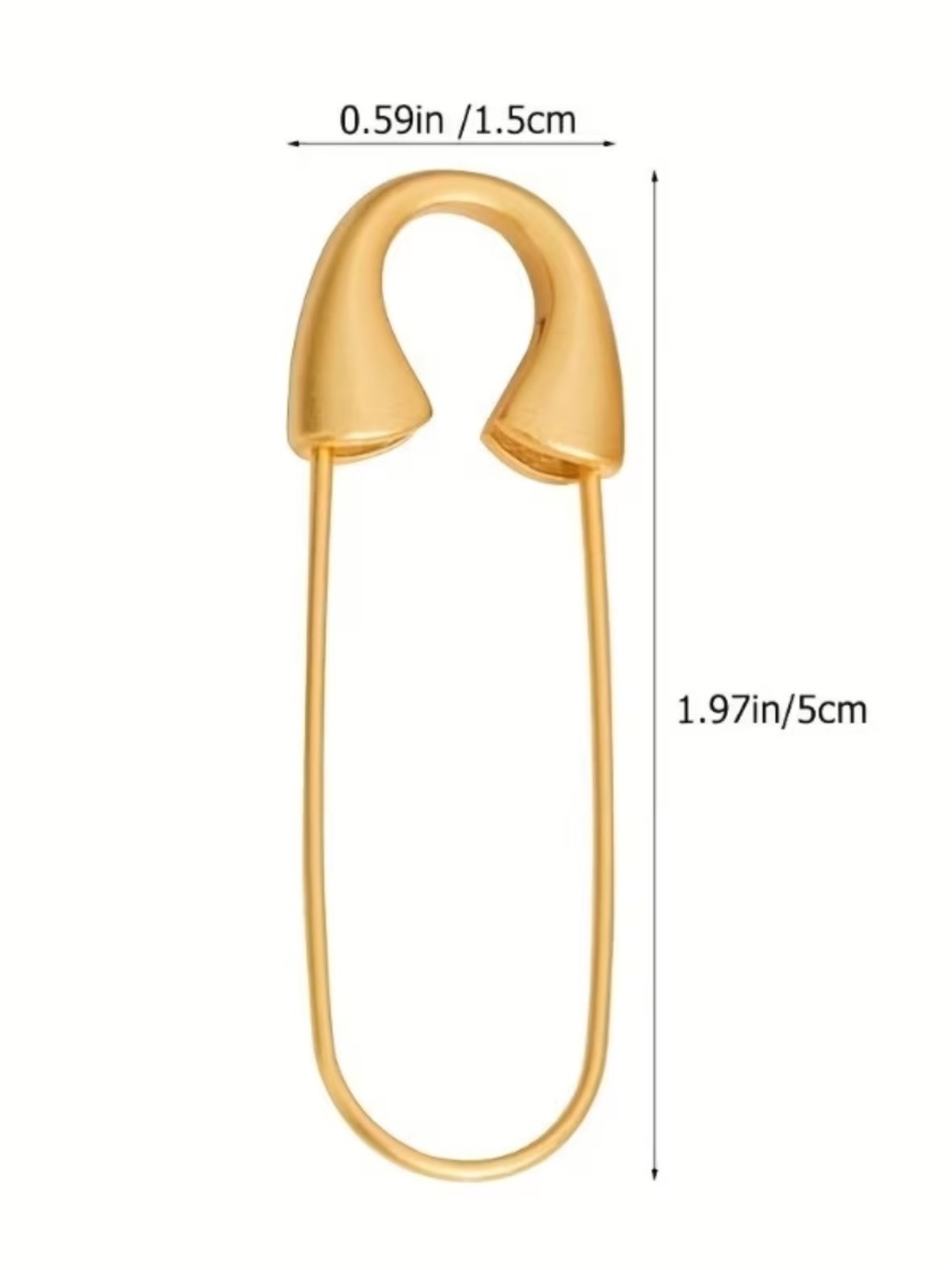 Matte Gold Women's Brooch - Modern Sculpted Pin